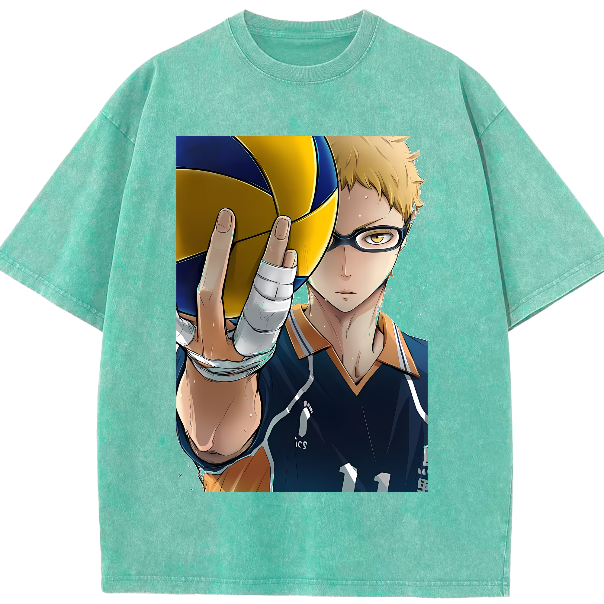 （画像用） ハイキュー!! Haikyu!! 綿100% ヴィンテージ風 半袖Tシャツ（フロントプリント）